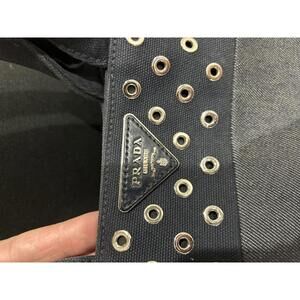 PRADA CANAPA Denim Tote Bag Handbag Women's